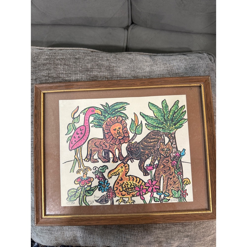 Uncle Buddy Holtz Jungle King Dodo Signed Limited Edition Print 3/750 Framed Art